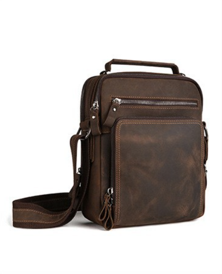 Leather Backpack Vintage - Męska torba na ramię w stylu